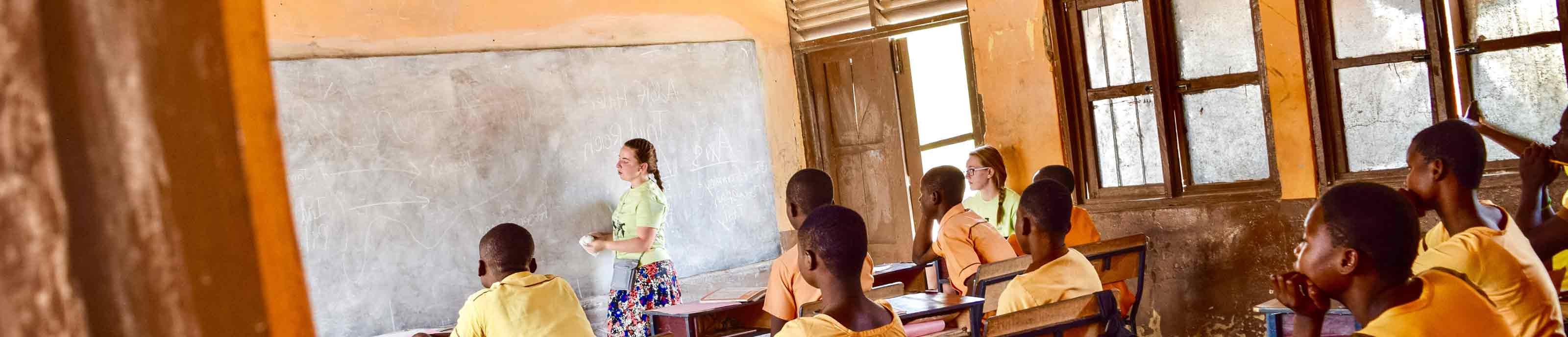 A Benedictine College student teaches at a school in Ghana